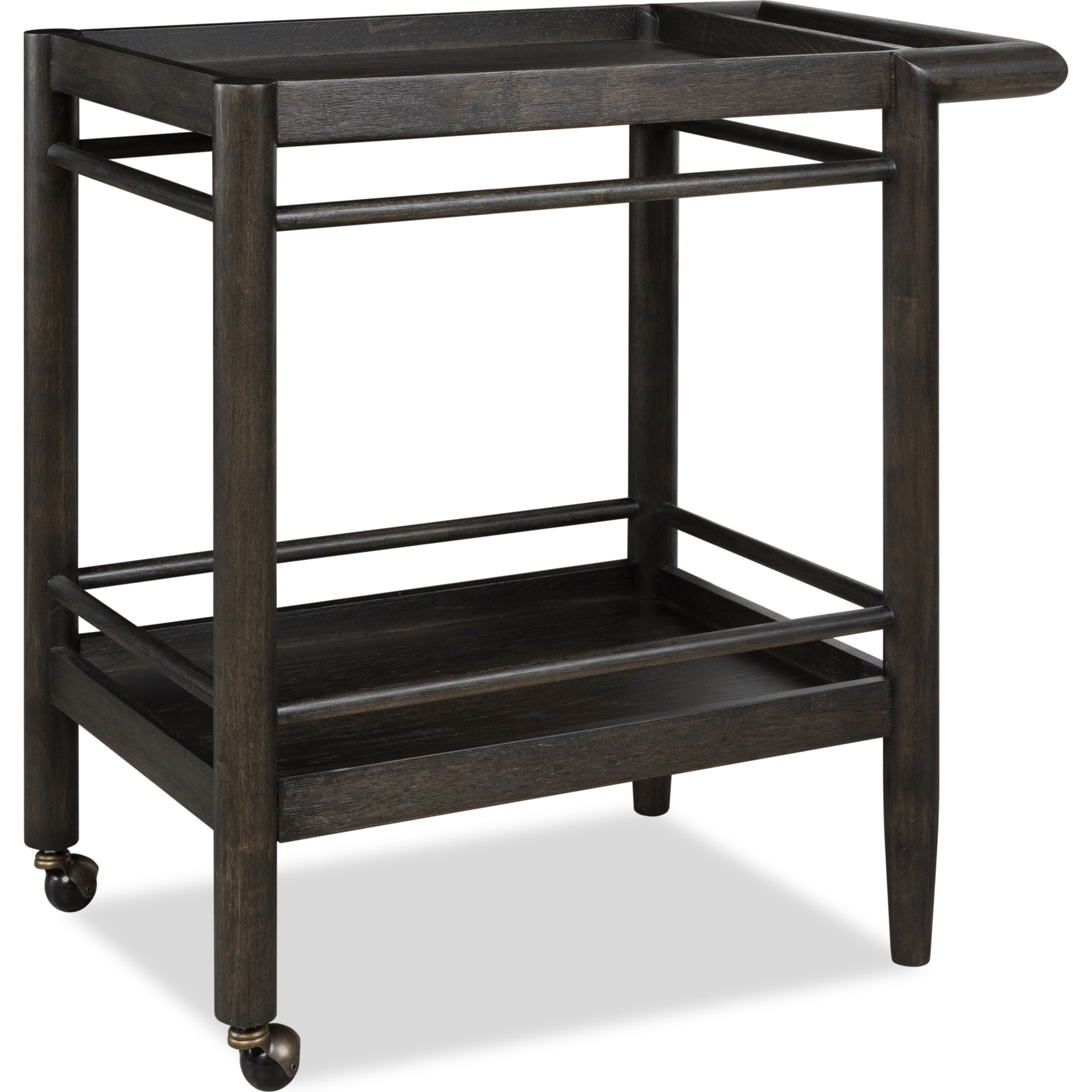 Rockport 2-Tier Rolling Bar Cart with Wheels - Elegant Yin Finish for Home Bar, Kitchen, or Living Room Storage & Serving