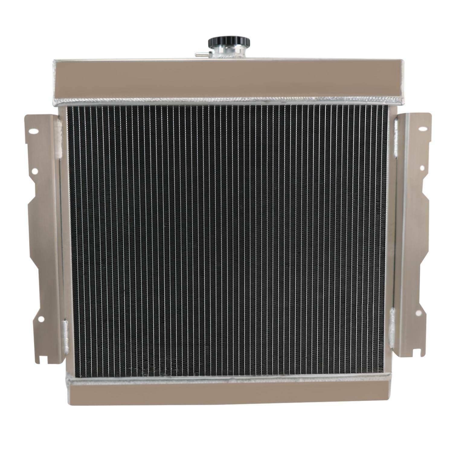 4 Row Aluminum Radiator for Dodge D100 D200 D300 B100 B200 B300 Van W100 W200 W300 Trucks (1970-1979) - Complete Cooling Kit with Shroud, Fan & Relay - Perfect for Restoration & Off-Road Use
