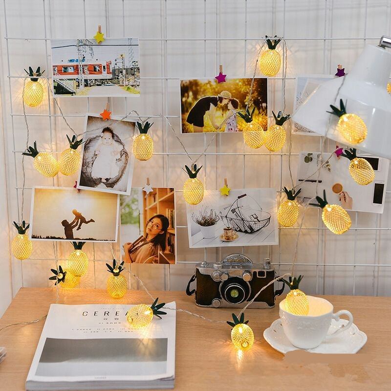 Sweet Pineapple String Lights - 10ft 20 LED Battery Operated Fairy Lights for Home Decor, Party, Wedding, Garden & Outdoor Decorations