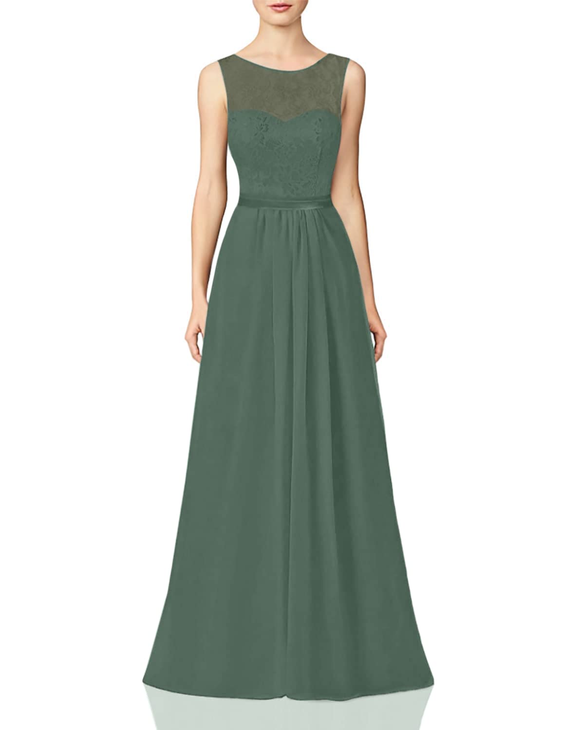 Elegant Long Lace Bridesmaid Dresses for Prom & Formal Evening Events - A-Line Chiffon Gowns for Weddings, Parties & Special Occasions