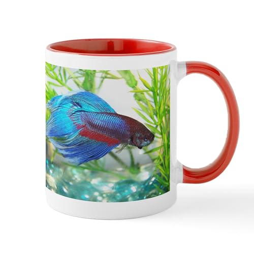 White/Red Inside - Betta Fish Mugs