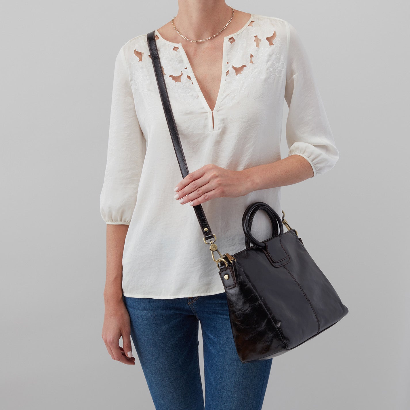 Sheila Medium Satchel Handbag - Premium Polished Leather in Natural Color - Perfect for Work, Travel & Everyday Use
