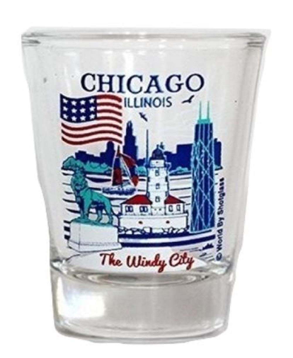 Chicago Illinois Shot Glass - Great American Cities Collection - Durable & Stylish Barware for Whiskey, Tequila, and Cocktail Parties - Perfect Souvenir Gift for Travelers and Collectors