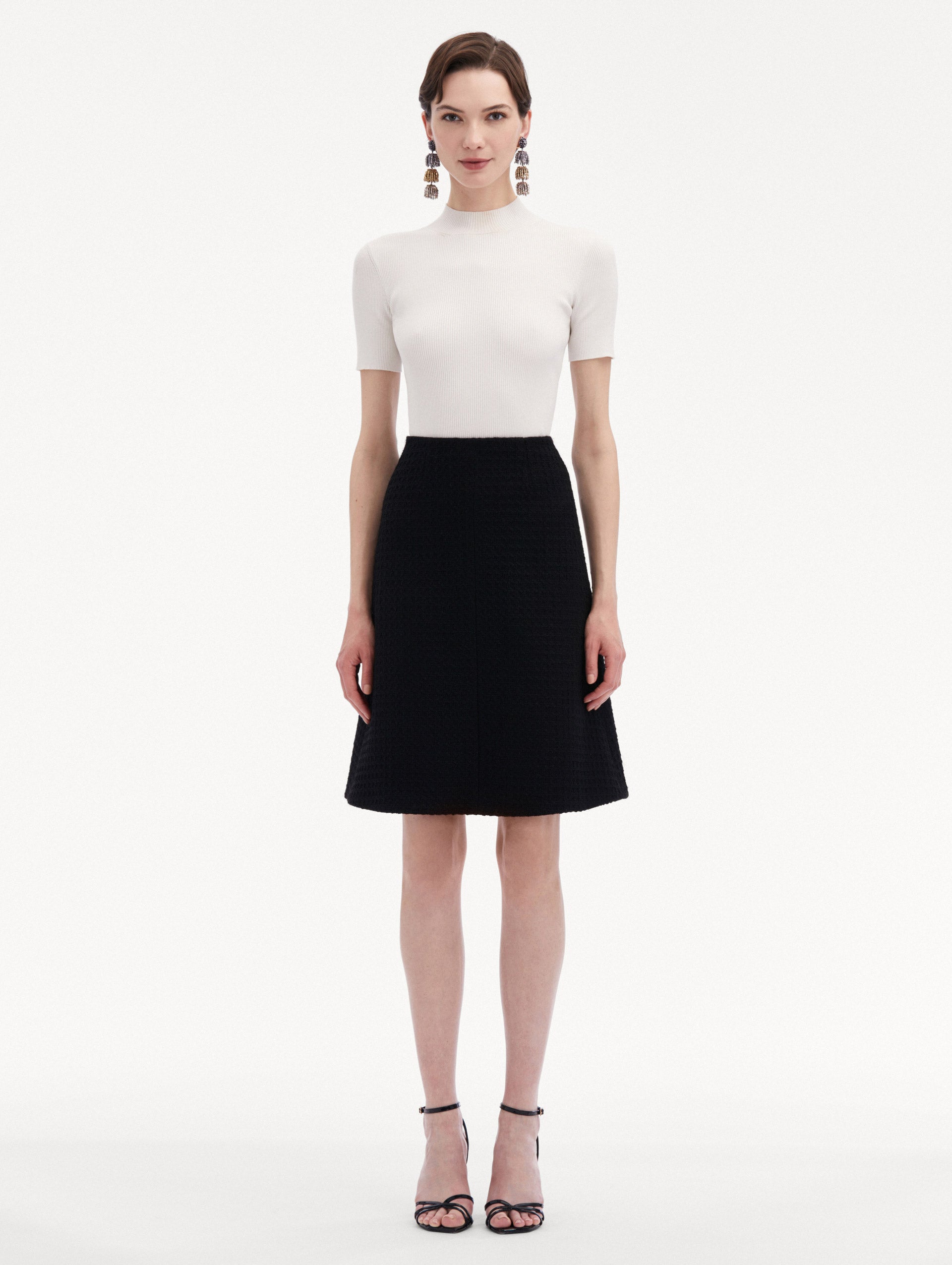 Stylish Wool Tweed Skirt for Women - Classic A-Line Design for Office, Party & Fall Outfits | Premium Quality Winter Skirt for Work & Formal Occasions