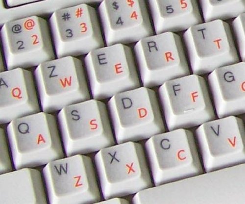 English US Keyboard Labels - Transparent Background with Black, Blue, Orange or White Lettering (Orange) | Perfect for Laptop, Desktop & Mechanical Keyboards | Easy Installation & Customization