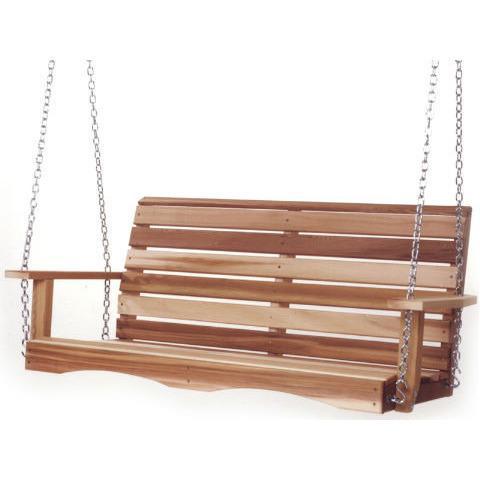 Premium 5 ft. Red Cedar Porch Swing - All Things Cedar Duncan - Outdoor Hanging Bench for Patio, Garden & Backyard Relaxation
