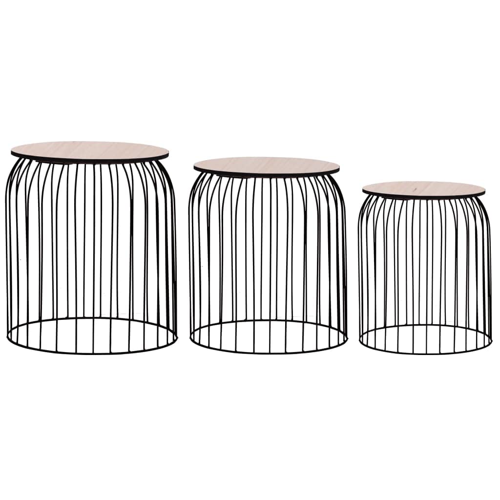 CHARMMA 3-Piece Black Coffee Table Set - 4.32KG - Modern Living Room Furniture for Small Spaces & Home Decor
