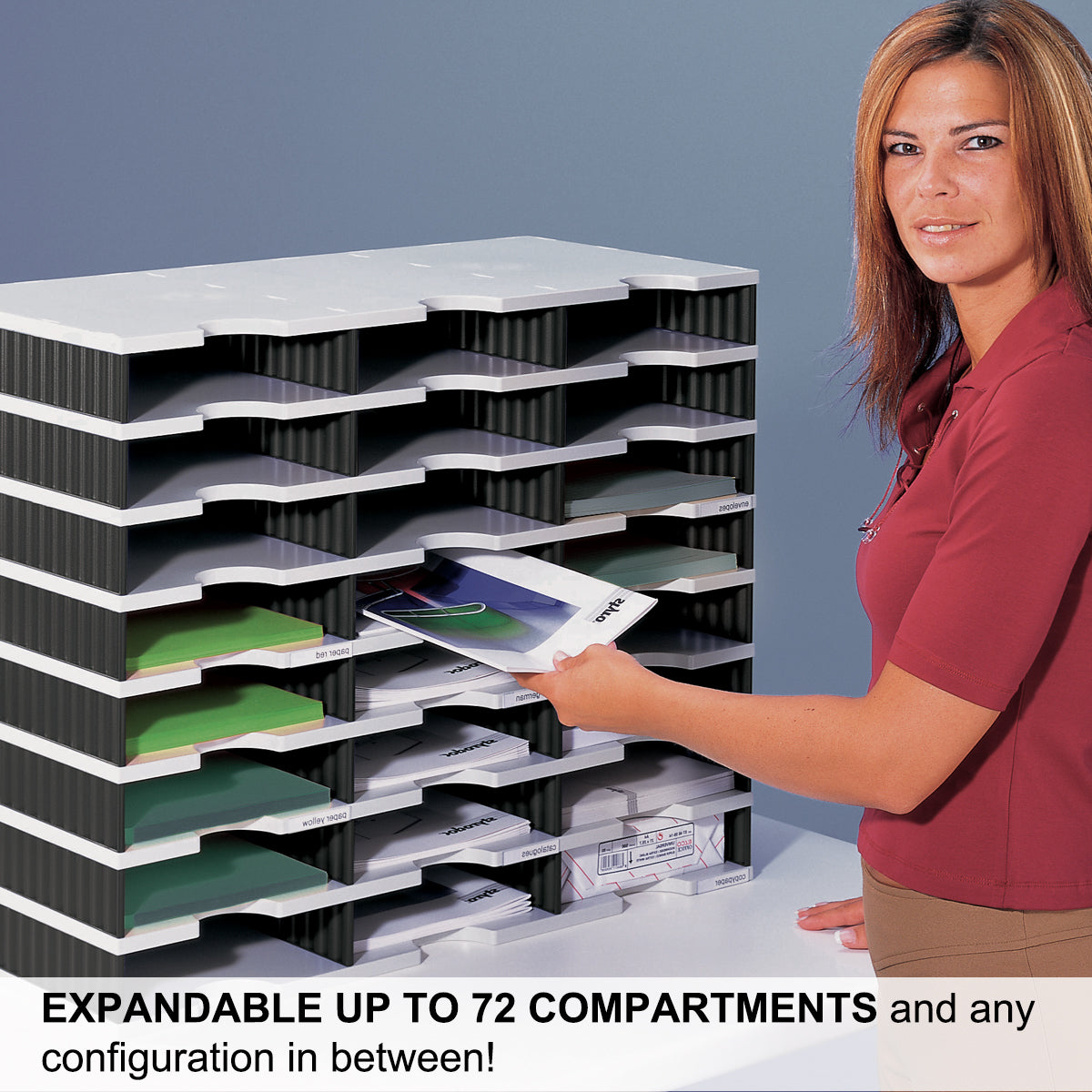 Ultimate Office 72 Slot TierDrop™ Sorter - Premium Paper Organizer for Files, Mail & Documents | Perfect for Home Office, School & Workplace Organization