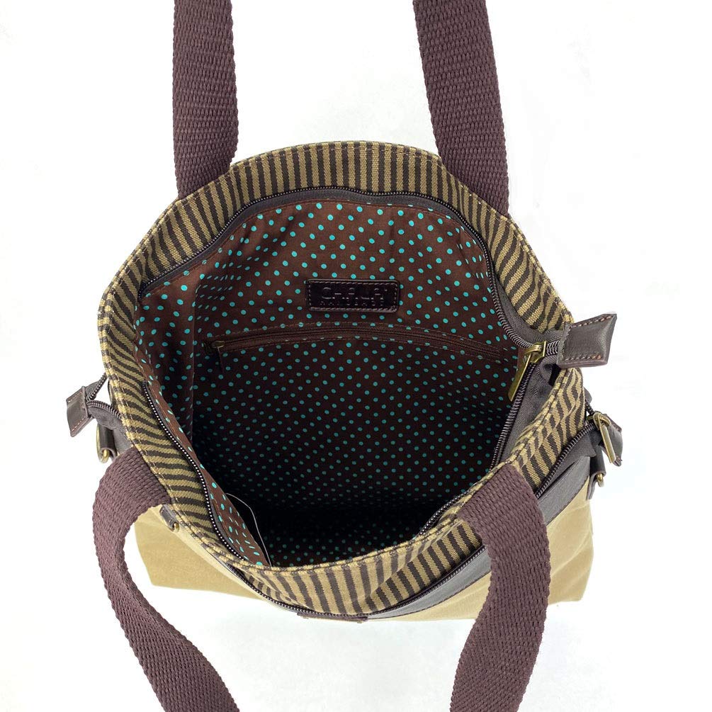 Chala Large Canvas Tote Bag with Leather Animal Characters - Stylish & Durable Shopping, Beach & Work Bag for Women