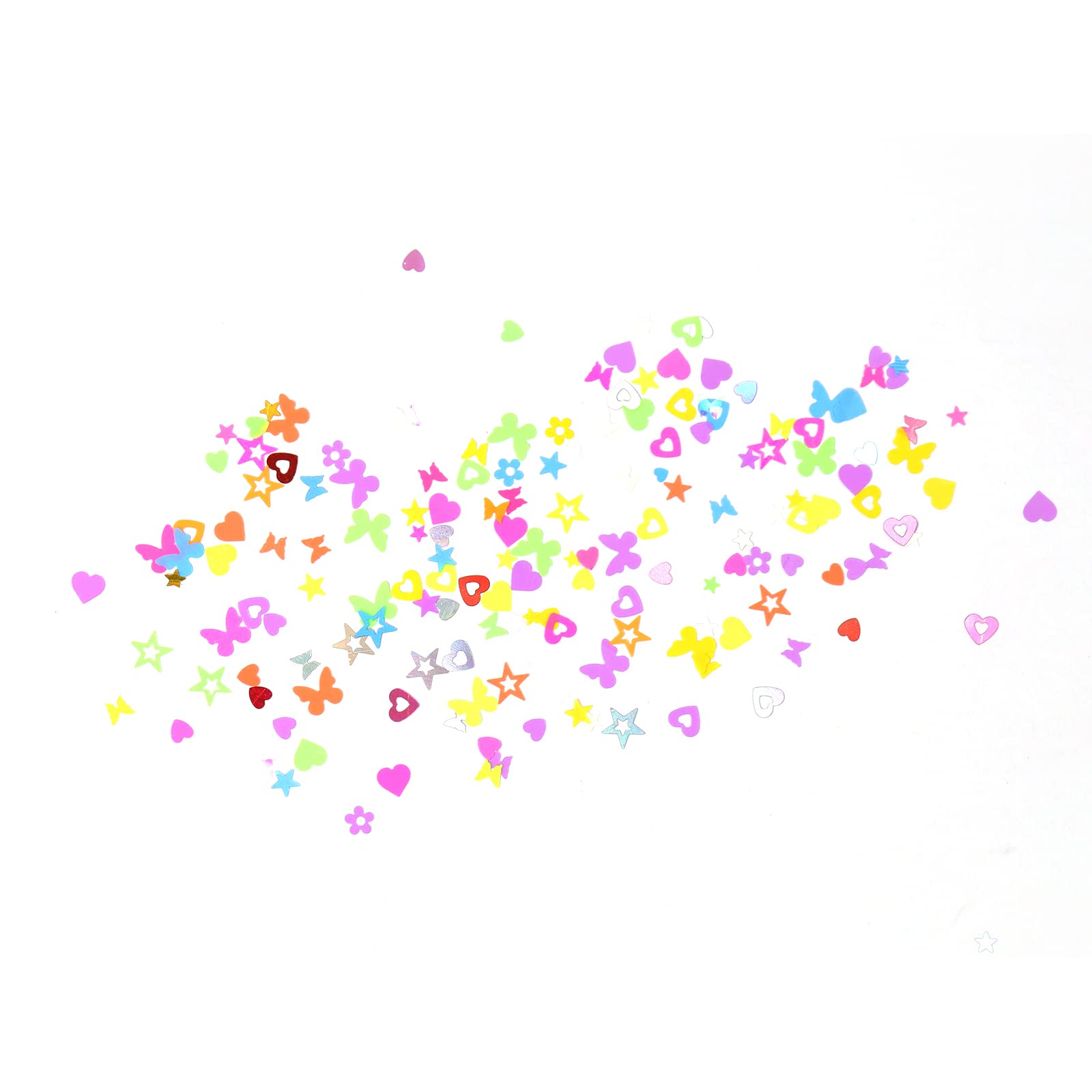 Colorful Heart Star Butterfly Flower Shaped Glitter Flakes for Eyelash Extensions - 1.5g Decorative Sequins for DIY Lash Art, Party Makeup & Nail Designs