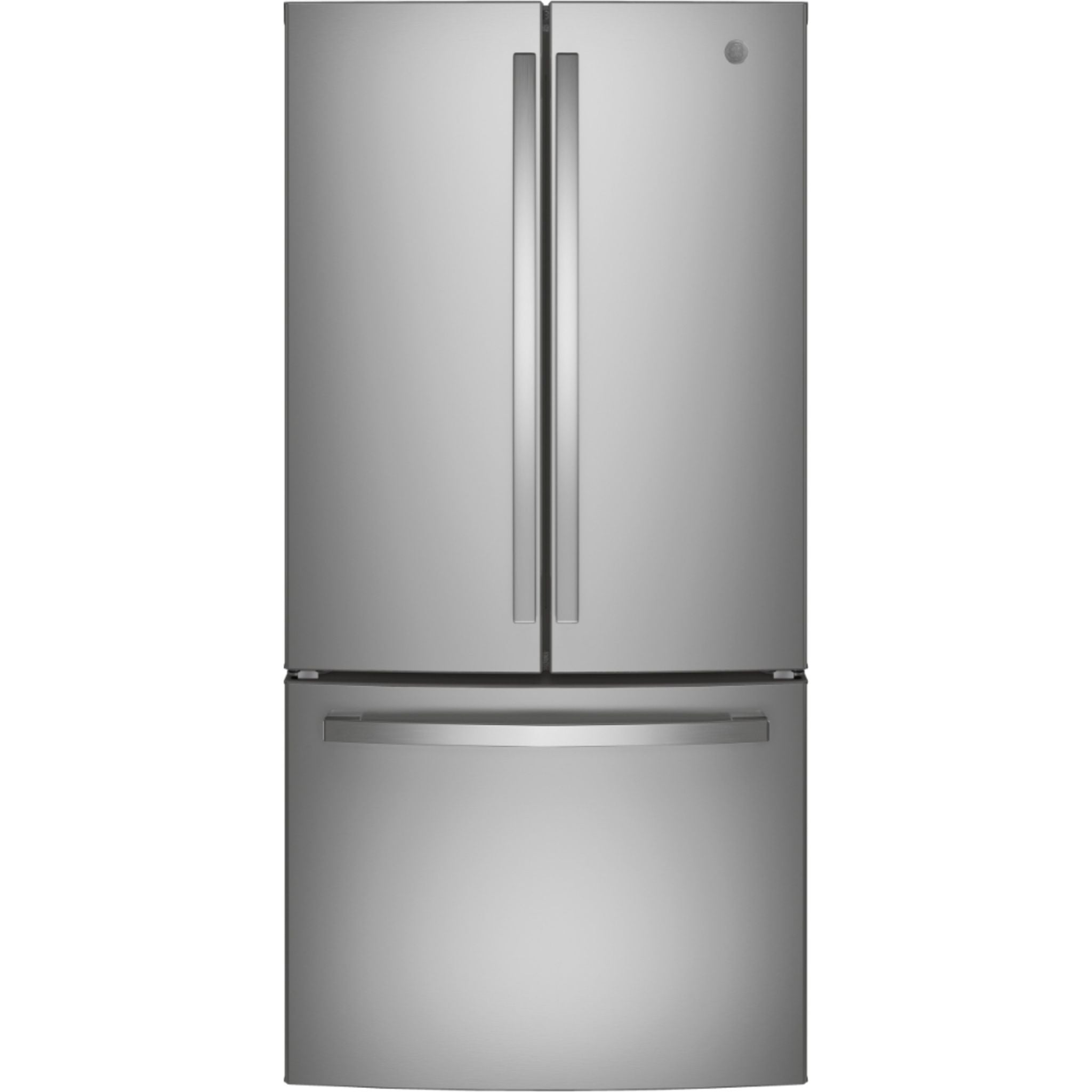 GE 18.6 Cu. Ft. Counter Depth French Door Refrigerator - Fingerprint Resistant Stainless Steel (Model GWE19JYLFS) - Perfect for Modern Kitchens & Open-Concept Homes