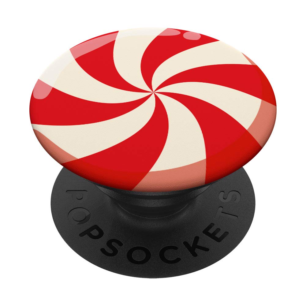 Peppermint Candy Cane PopSockets Phone Grip & Stand - Christmas Holiday Candy-Themed Phone Accessory for iPhone, Samsung, Tablets - Perfect for Gifts, Stocking Stuffers & Festive Decor