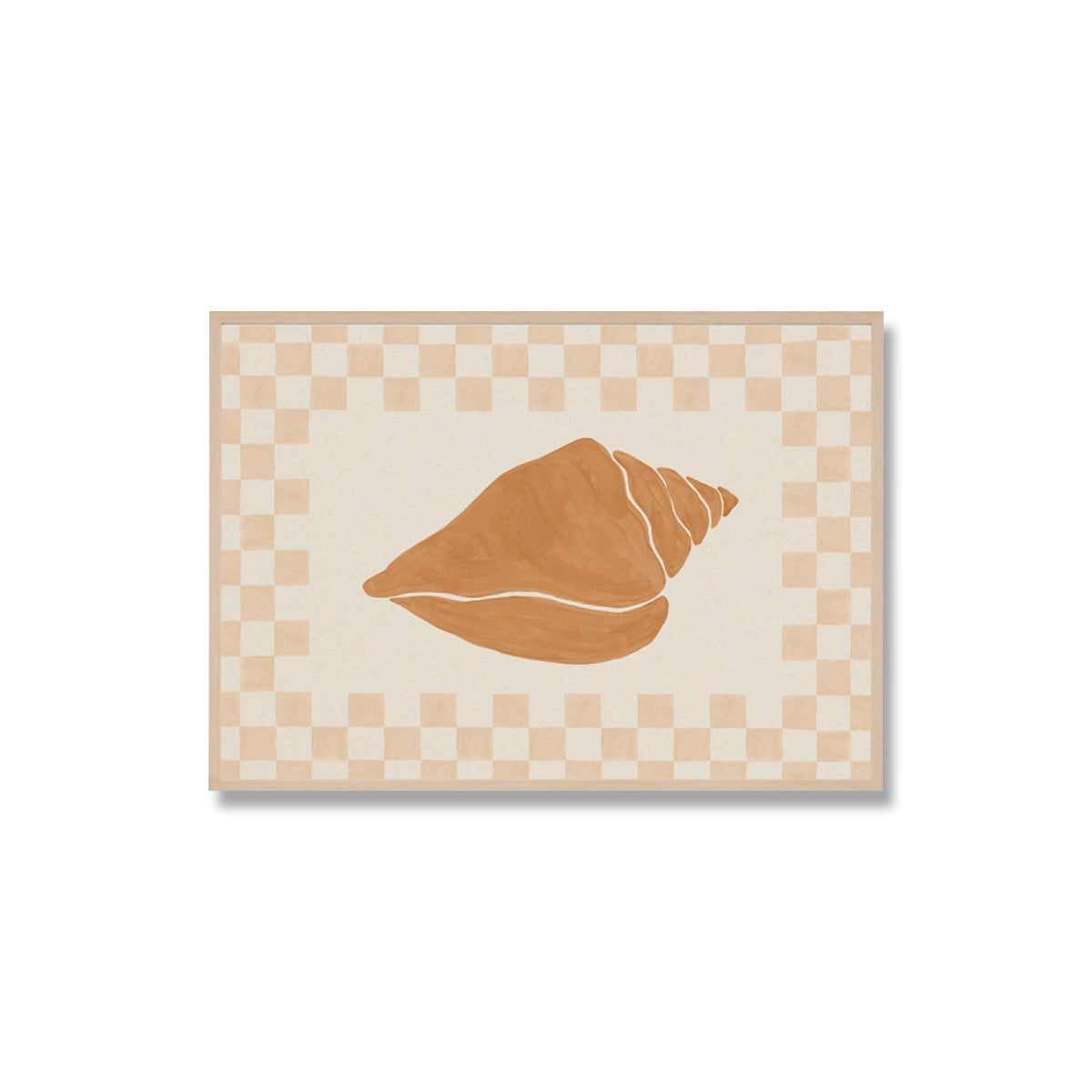 Check Seashell 1 Framed Print - Coastal Decor Wall Art for Beach House, Bathroom & Living Room | Nautical Home Decor Gift