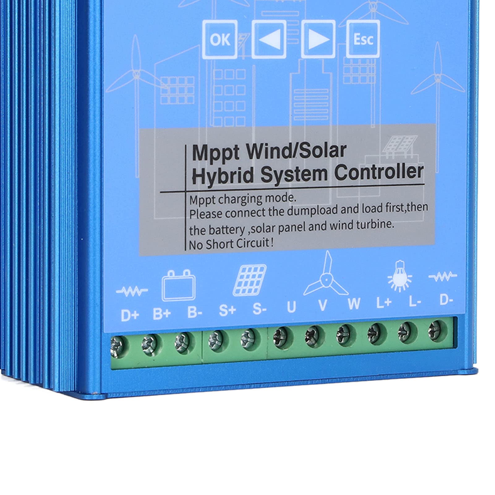 Wind Solar Hybrid MPPT Charge Controller - 12V/24V Dual Battery Regulator for Solar Panel System | Perfect for Off-Grid Power, RV, Marine & Home Use