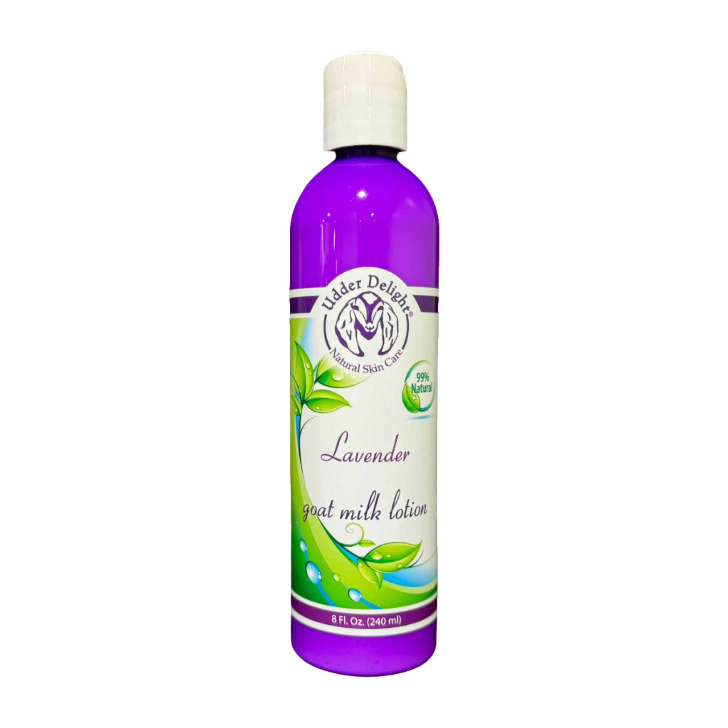 Udder Delight Lavender Goat Milk Lotion - 8 Fl Oz (240ml) Natural Moisturizer for Dry Skin | Hand & Body Cream with Soothing Lavender Scent | Perfect for Daily Hydration & Relaxation