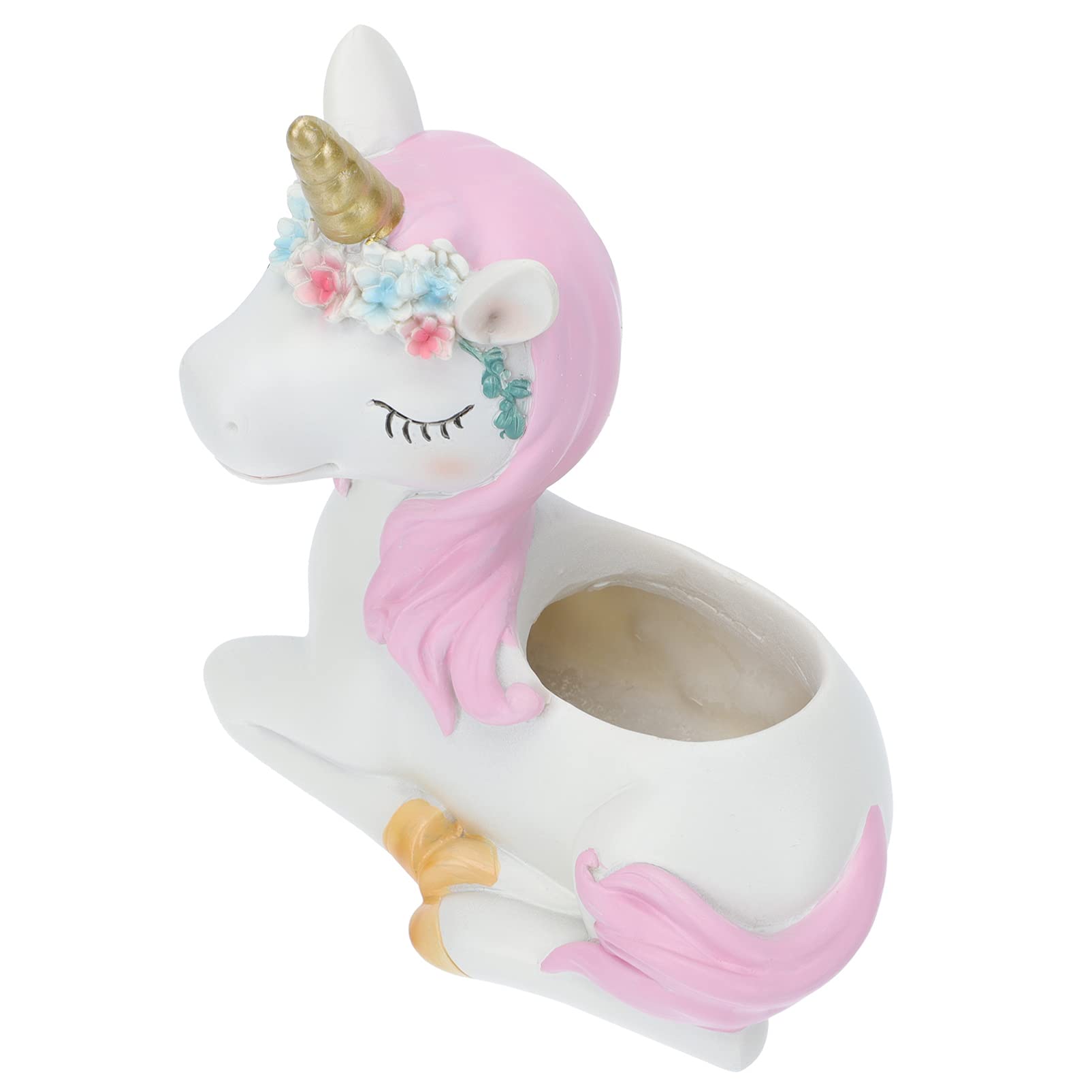 Happyyami Unicorn Flower Pot - Cute Resin Succulent Planter for Cactus, Small Plants - Perfect for Home, Garden, Office Decor & Gift Idea