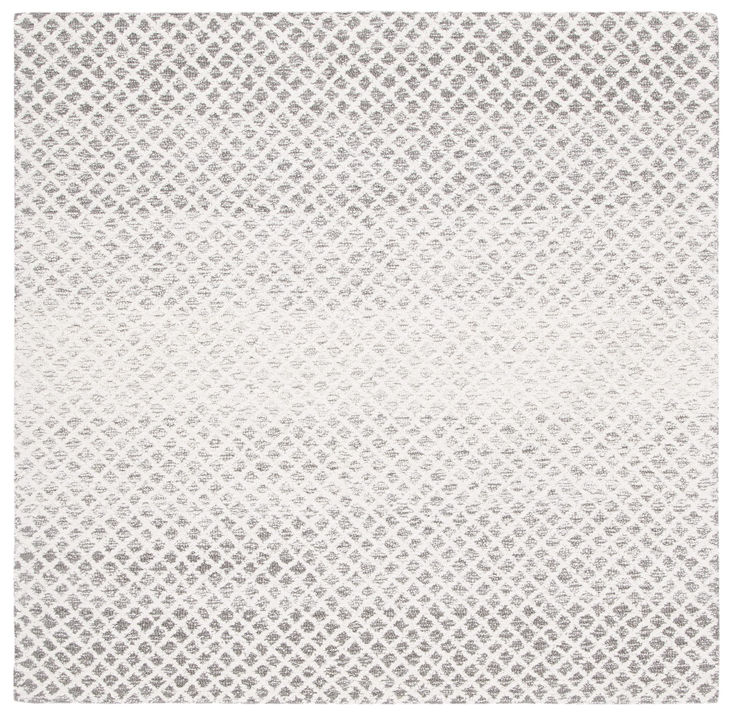 SAFAVIEH Micro-Loop Collection 5' Square Grey/Ivory MLP353F Handmade Premium Wool Area Rug - Soft & Durable for Living Room, Bedroom & Office Decor