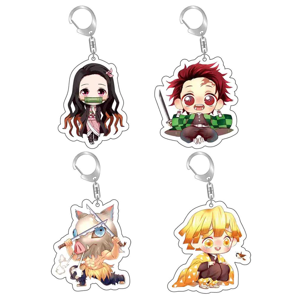 Anime Keychains - Cute Kawaii Acrylic Keychain Set for Backpacks, Gifts for Women, Men, Boys, Girls, Perfect for School, Office, and Travel Accessories