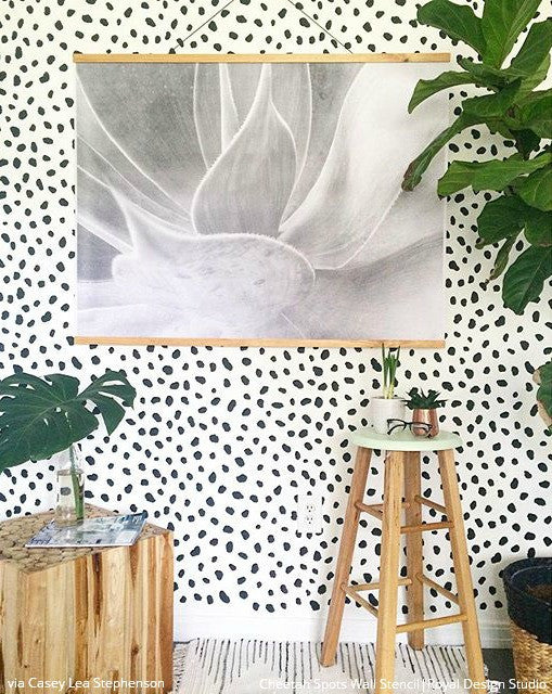 Cheetah Spots Wall Stencil - Reusable DIY Painting Template for Home Decor, Kids Room & Nursery - Create Wild Animal Prints on Walls, Furniture & Crafts