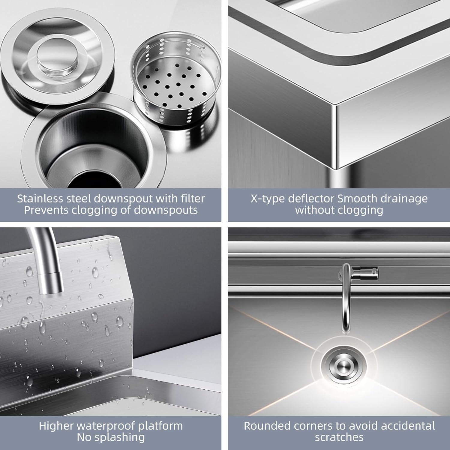 Stainless Steel Utility Sink with Legs and Faucet - 20 Inch Single Bowl Kitchen Sink for Garage, Laundry Room, Outdoor, Commercial Restaurant | Heavy-Duty Free Standing Shop Sink for Backyard, Garden, Patio & Industrial Use