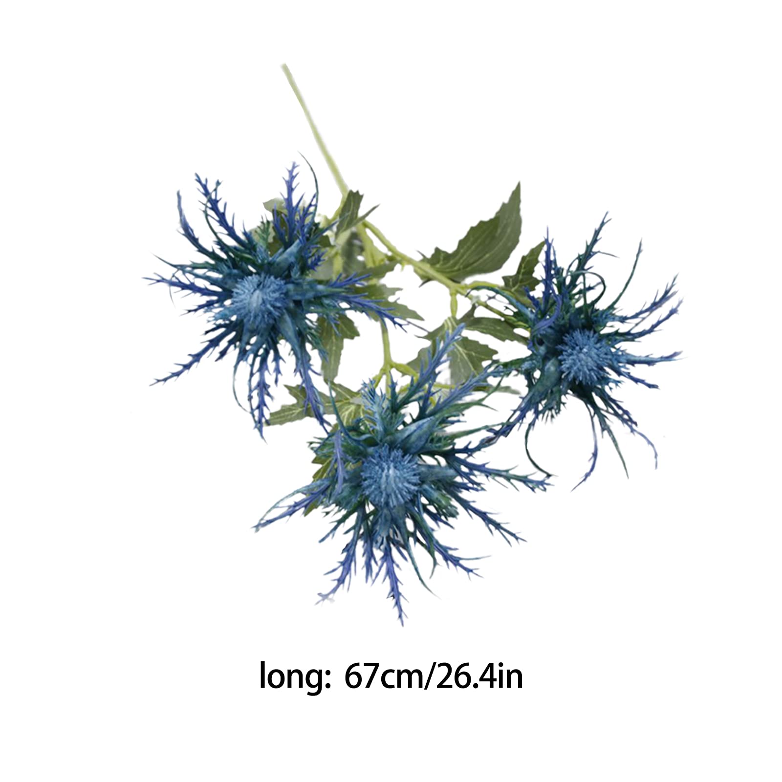3 Pcs Artificial Blue Thistle Flowers Spray - Faux Eryngium Floral Stems for Wedding Bouquets, Centerpieces, Home Decor & DIY Crafts - Perfect for Rustic, Boho and Farmhouse Style Arrangements