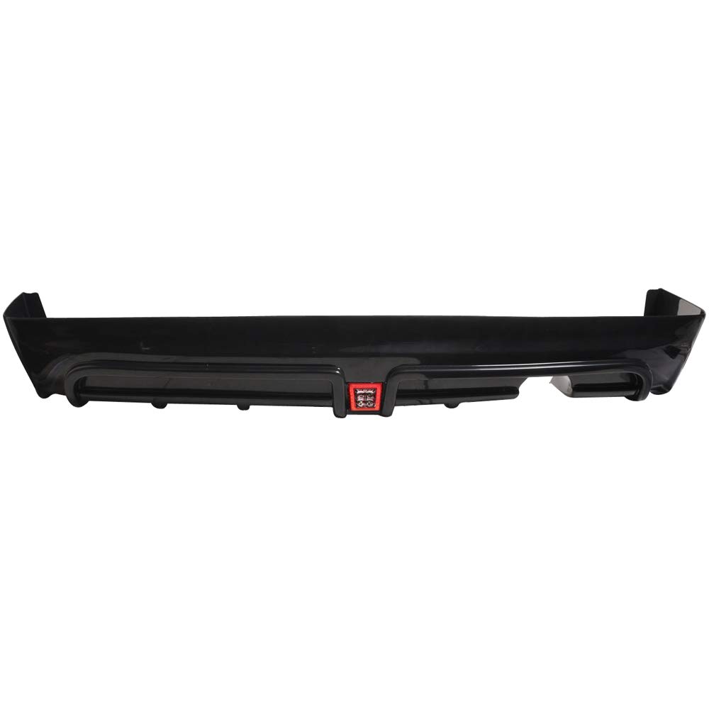 IKON MOTORSPORTS PP Black Rear Lip Spoiler Splitter with Brake Lights - Compatible with 2006-2011 Honda Civic 4 Door (2007 2008 2009 2010 Models) - Enhances Aerodynamics & Style for Street Racing & Custom Builds