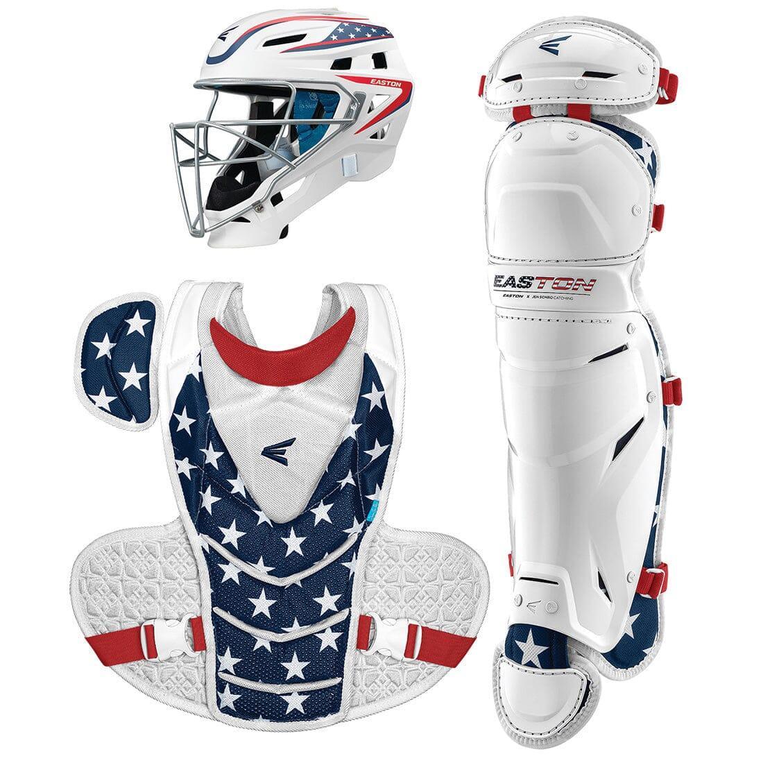 Easton Jen Schro The Very Best Catcher's Set - Youth & Adult Baseball Catcher's Gear Kit with Chest Protector, Leg Guards & Helmet | Perfect for Baseball Training, Games & Practice Sessions