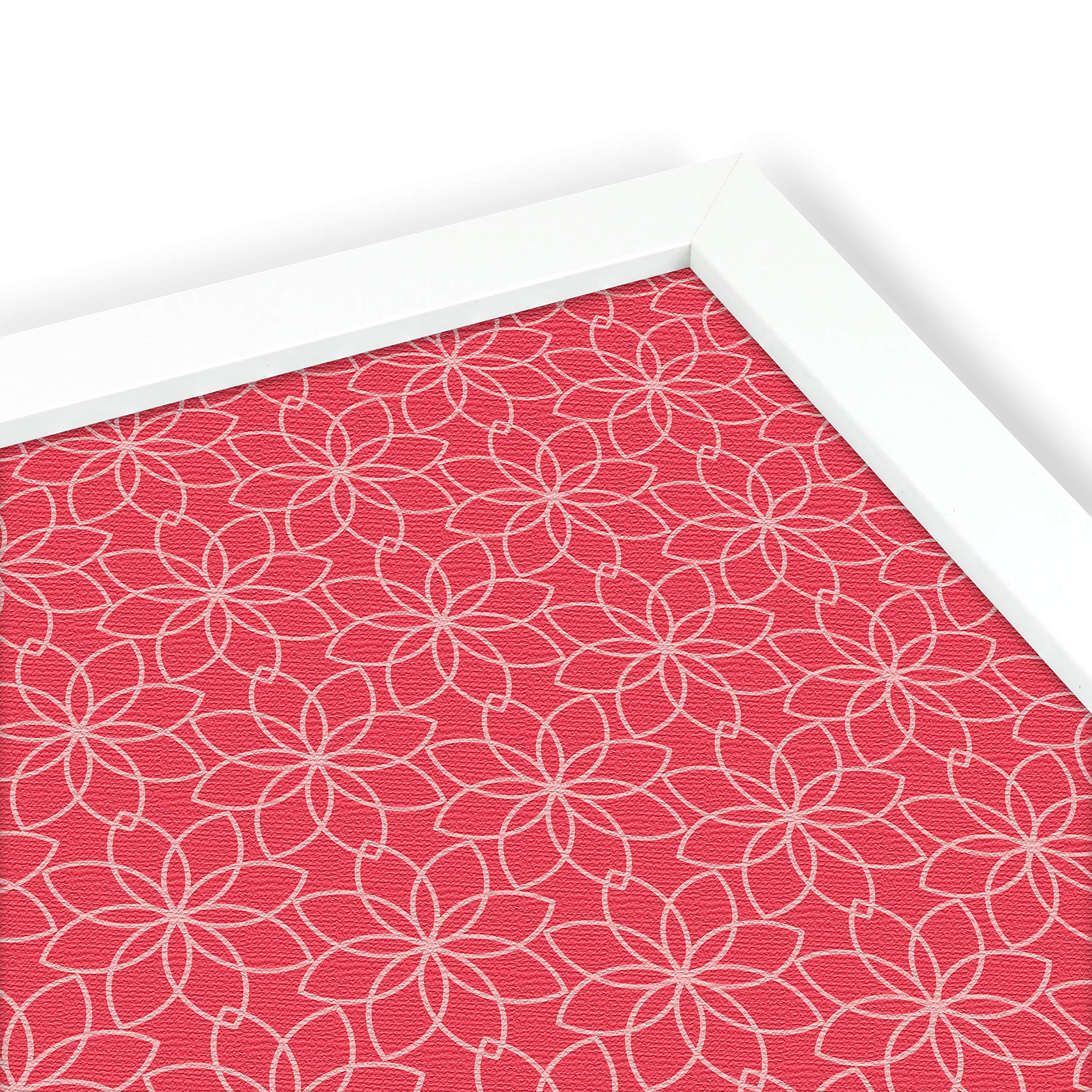 ArtToFrames 36x24 Inch Floral Cork Bulletin Board - 2x3 ft Custom Fabric-Style Pin Board with White Satin Frame | Perfect for Home Office, Classroom Decor & Creative Workspace Organization