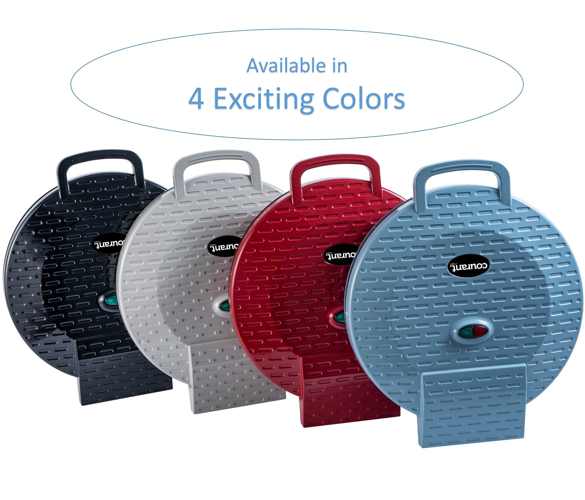 **Courant 12-Inch Electric Pizza Maker - Non-Stick Plates, Cool-Touch Handle, Indoor Pizza Oven & Calzone Maker for Home, School, or Office - Perfect for Family Dinners, Parties, and Quick Meals**