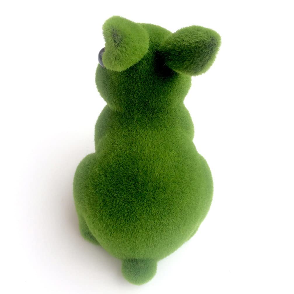 HoTRA 2 Pack Flocked Furry Easter Bunny Figurines - Artificial Moss Rabbits for Easter Decor, Home Garden Ornament, Spring Party Centerpiece - Perfect for Indoor/Outdoor Decorations and Holiday Gift Giving