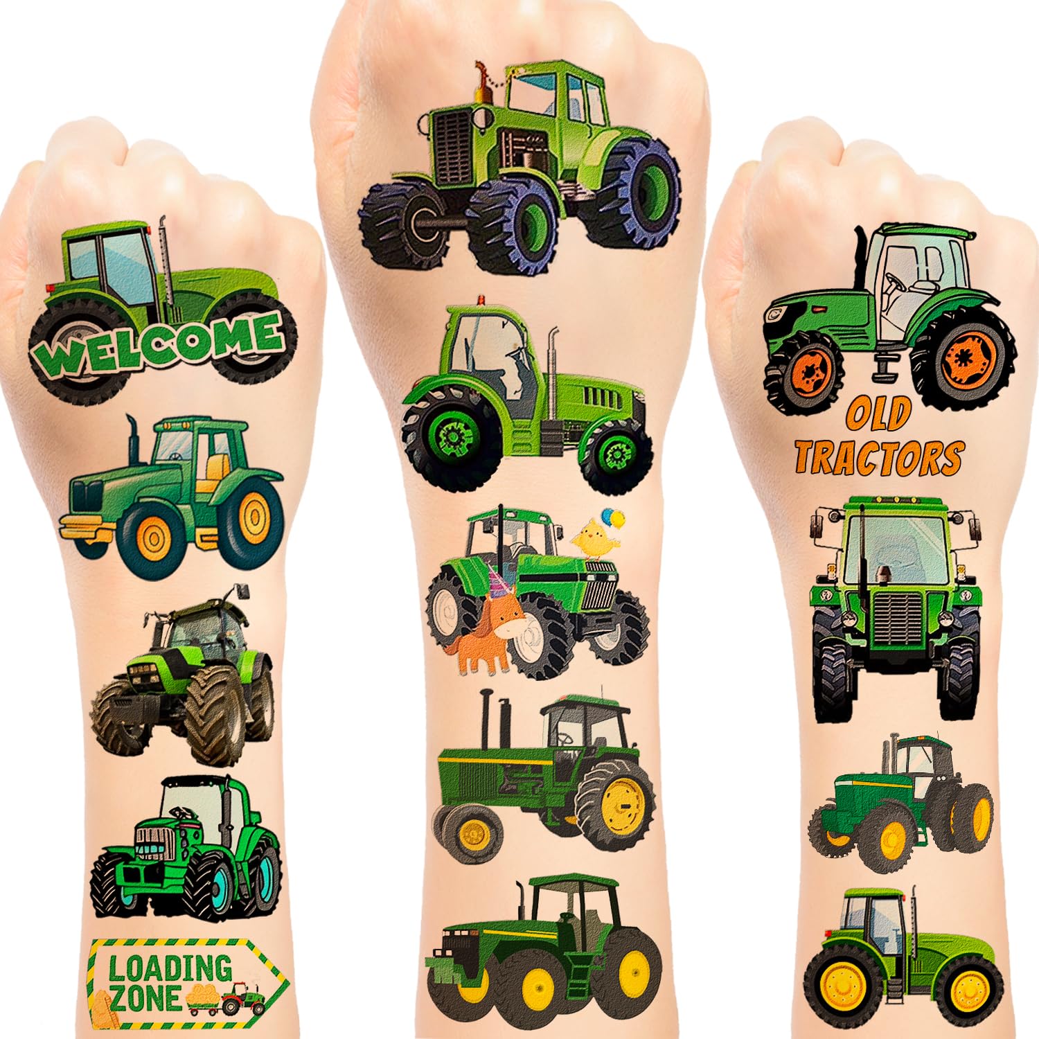 144Pcs Tractor Temporary Tattoos for Kids - Fun Tractor Party Favors, Birthday Decorations, Goodie Bag Stuffers & Christmas Gifts for Boys & Girls | Perfect for Farm-Themed Parties, School Rewards & Holiday Celebrations