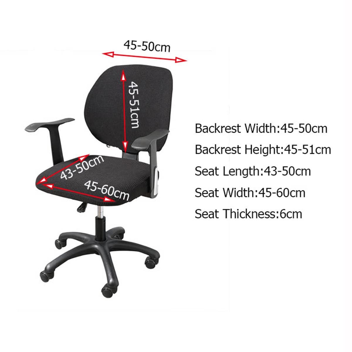Split Rotating Desk Chair Seat Slipcover - Removable Stretch Office Chair Cover - Polyester Elastic Computer Chair Protector for Swivel & Armrest Chairs (Dark Coffee) - Perfect for Home Office, Gaming & Study Spaces