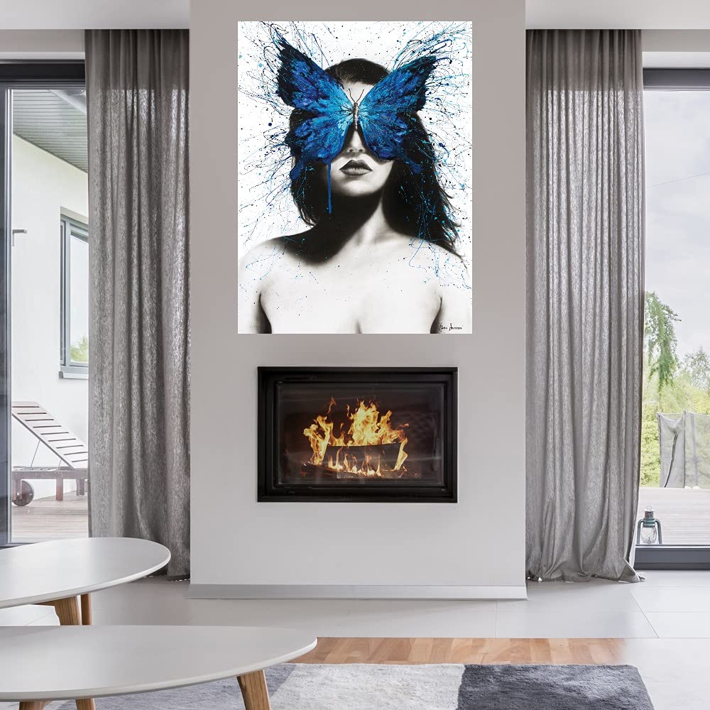 Ashvin Harrison Butterfly Mind Fine Art Canvas - 32x43 Inch Ready to Hang Wall Decor for Living Room, Bedroom, Office & More - Modern Abstract Painting for Home & Commercial Spaces