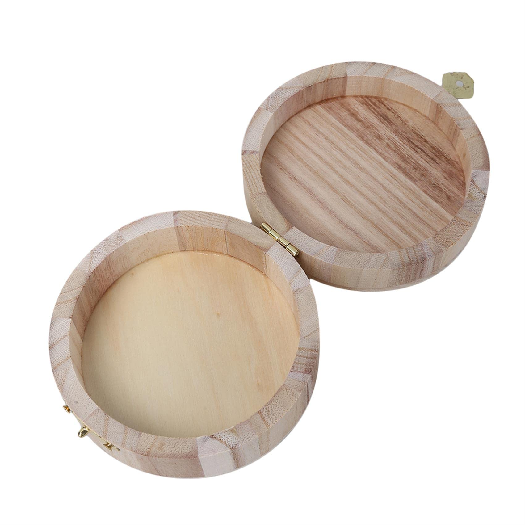 Unfinished Round Wooden Box with Lid - DIY Craft Storage, Home Decor, Jewelry Organizer, Gift Box for Wedding, Birthday & Photo Keepsakes (Natural Wood)