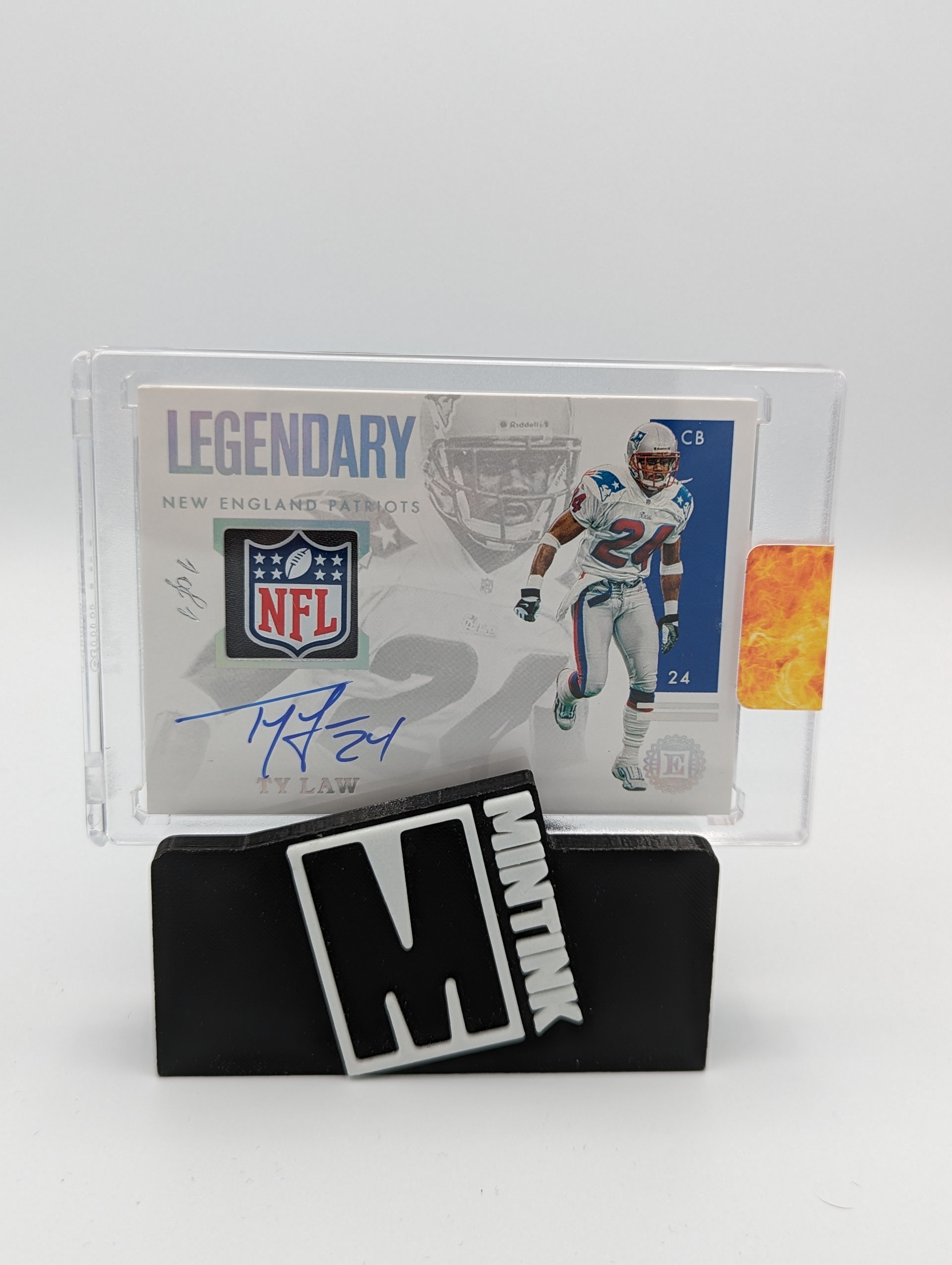 2020 Panini Encased Ty Law NFL Legendary Shield Autograph 1/1 Football Card - Rare Collectible for Sports Memorabilia Fans & Investment - Perfect for Display, Trading, and NFL Memorabilia Collections