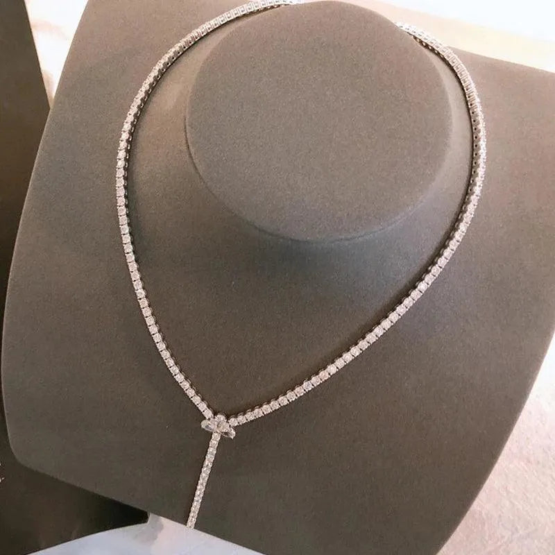 18K White Gold 11.2ct Genuine Diamond Choker Necklace for Women - Luxury Wedding Jewelry, Anniversary Gift & Formal Party Accessory