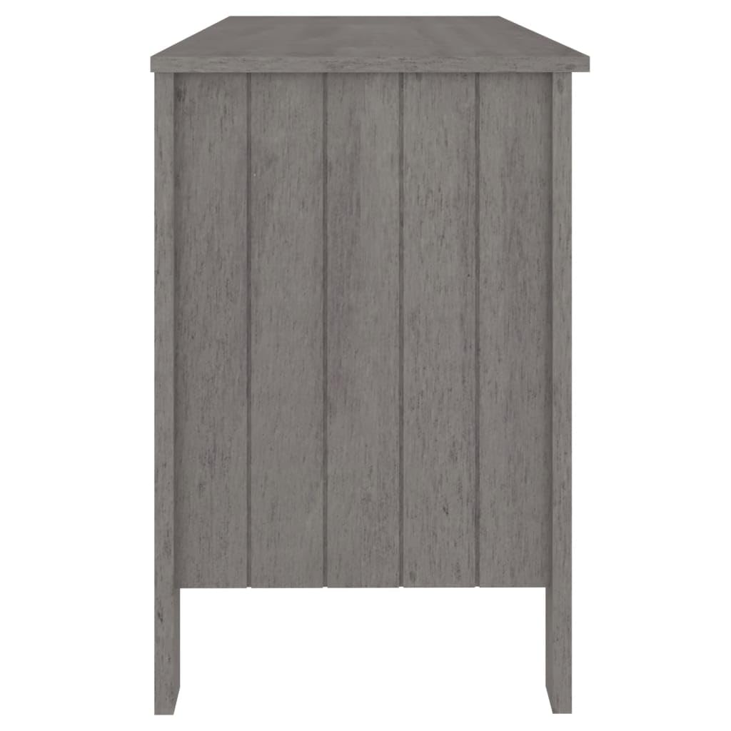 vidaXL Light Gray Solid Wood Pine Computer Desk for Home Office - Sturdy Workstation for Writing, Studying, and Remote Work