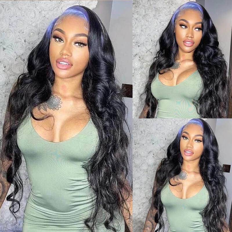 H3-#1B Body Wave with Purple Roots