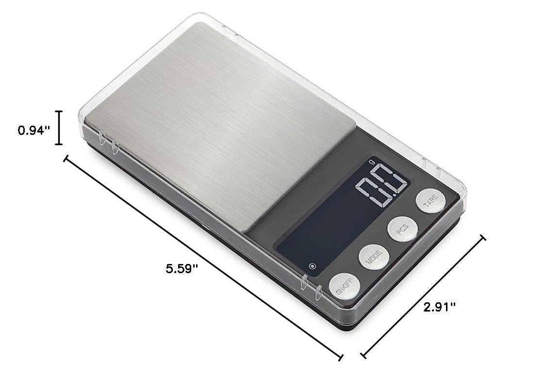 Precision Digital Jewelry Scale 1000g x 0.1g - Portable Mini Gold & Kitchen Gram Scale for Weighing Jewelry, Coins, Herbs & Cooking Ingredients (Perfect for Jewelers, Cooks & Small Business Owners)