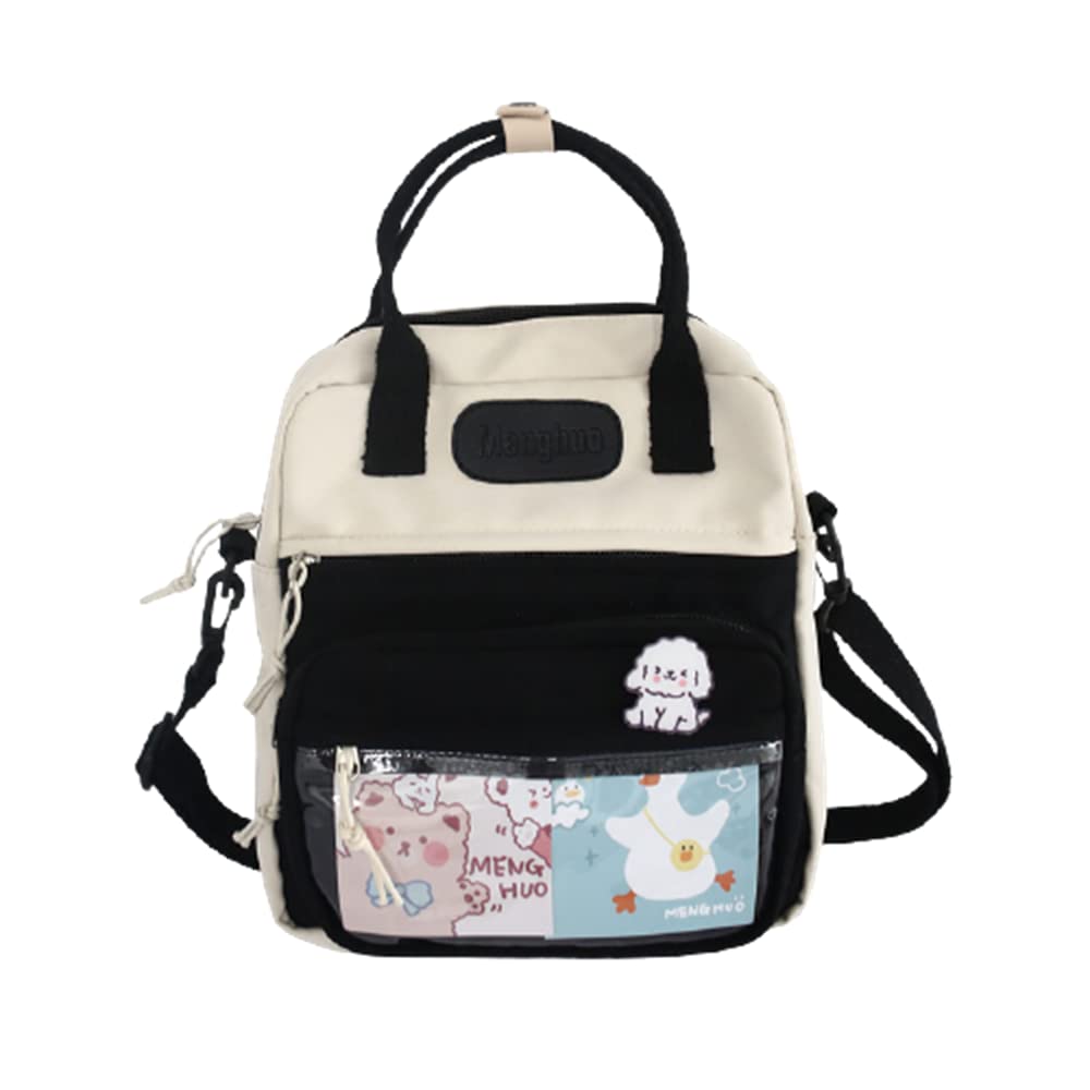 Women's Casual Multifunctional Transparent Compartment Backpack - Crossbody Shoulder Bag for Students & Laptop - Perfect for School, Travel & Work