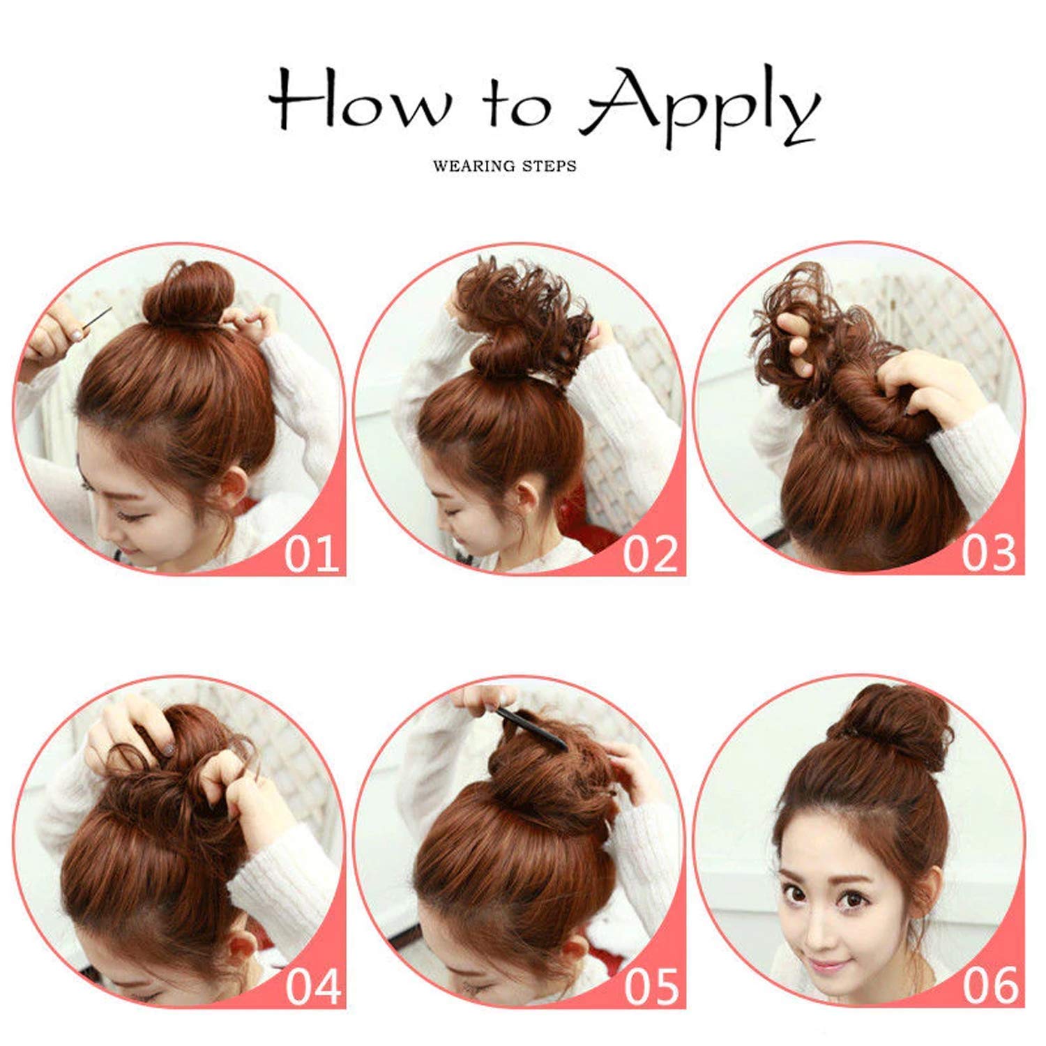 BLUSHIA 1PC Messy Bun Hair Extension with Elastic Band - Synthetic Hair Scrunchies for Women & Girls (Black) | Perfect for Workouts, Parties & Everyday Styling