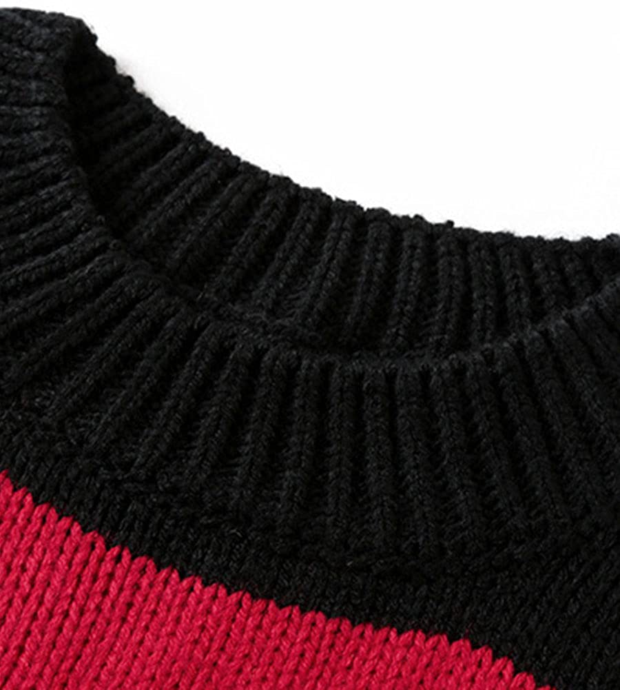 LifeShe Women's Striped Oversized Knit Sweater Pullover - Cozy Casual Jumper with Ripped Detail for Fall & Winter Fashion