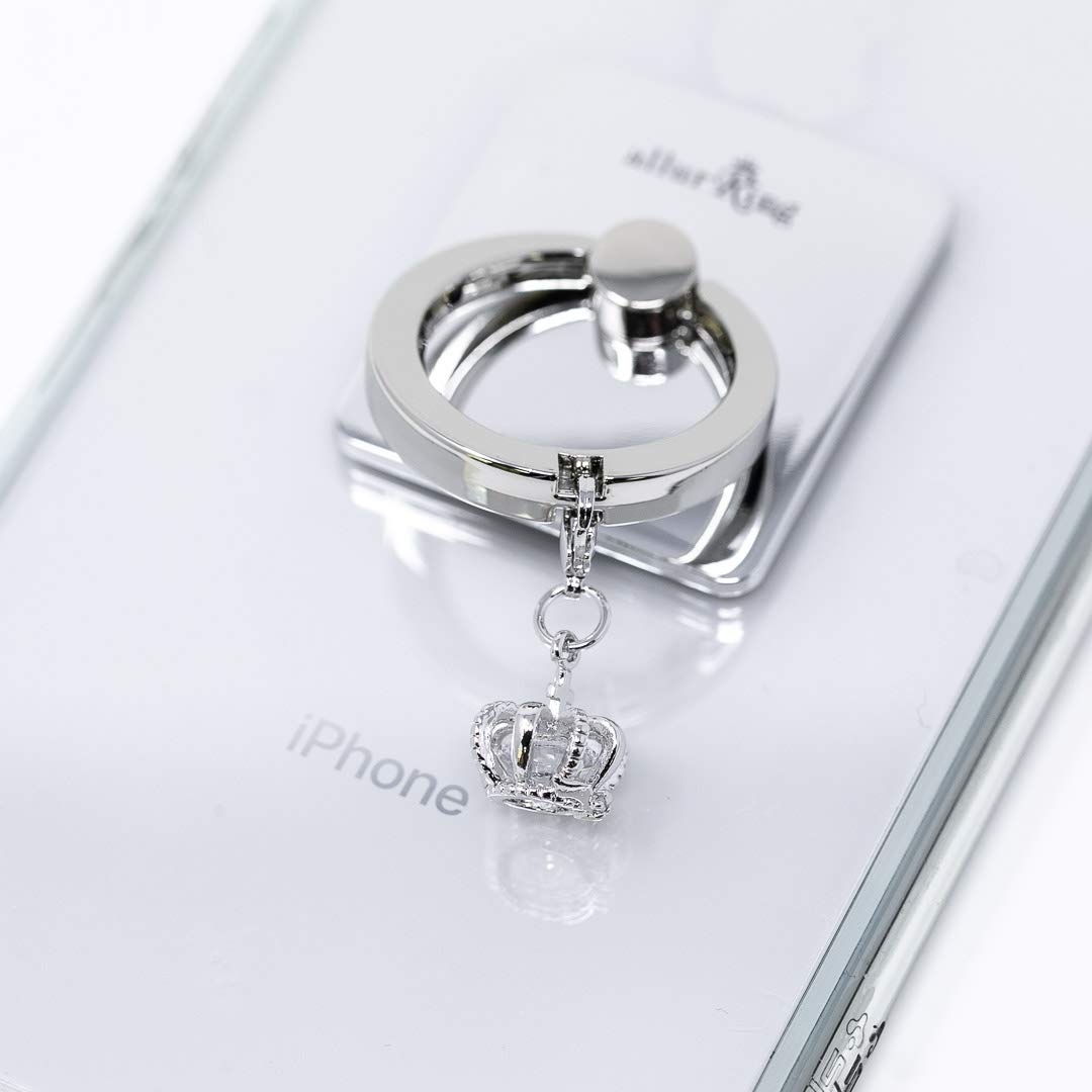 360° Rotating Phone Ring Holder - Silver Crystal Stand for Secure Grip & Kickstand, Perfect for Watching Videos & Selfies