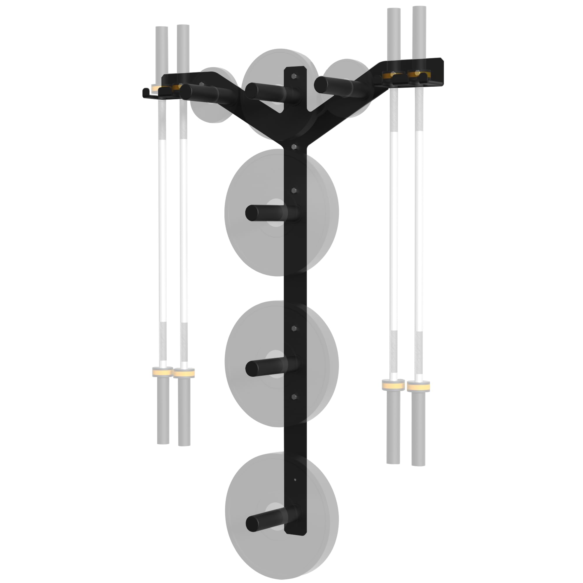 6-Peg Wall Mounted Weight Plate Storage Rack - Heavy Duty 1190 LB Capacity Olympic Plate Holder for Home Gym - 2