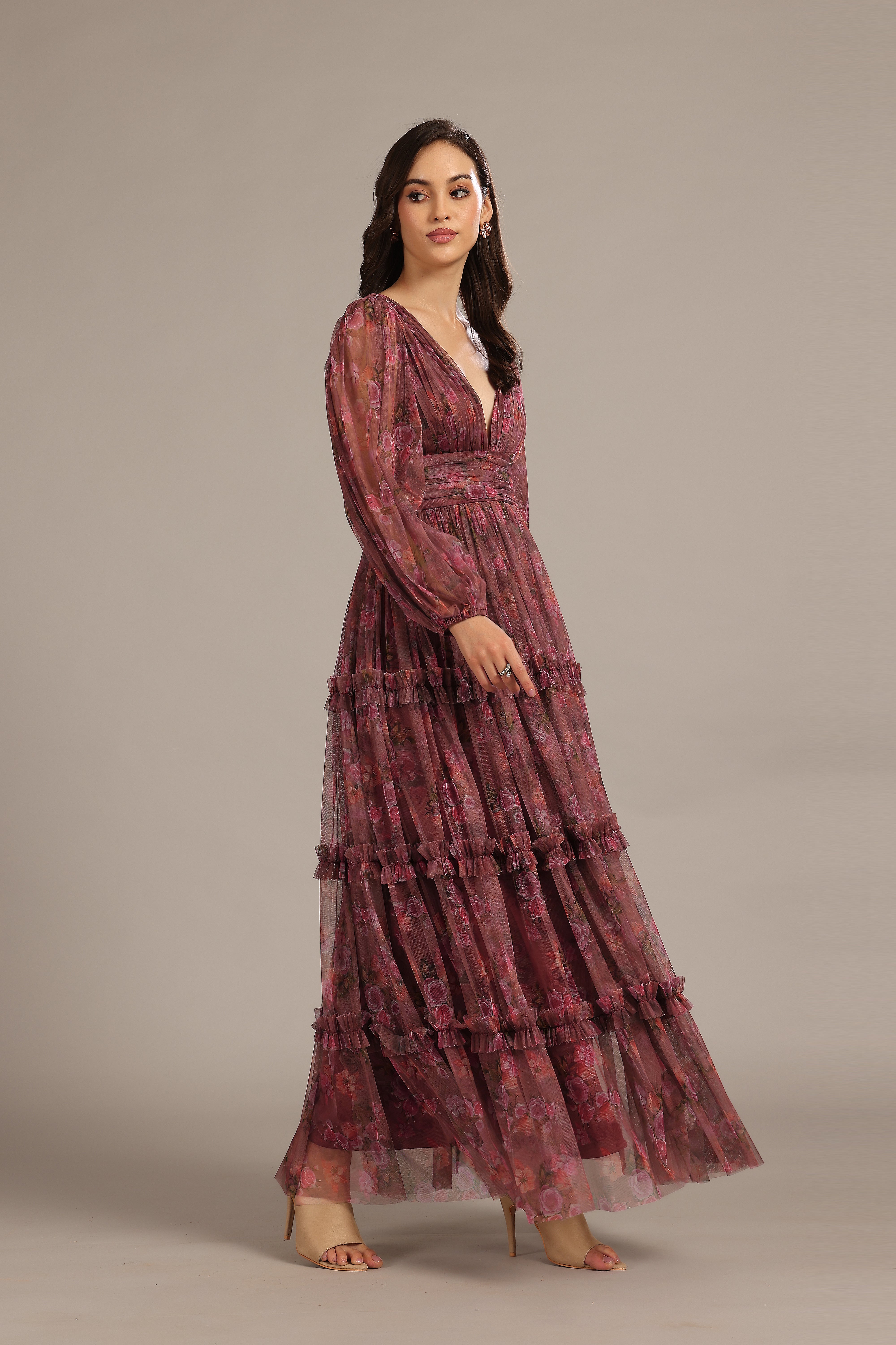 Lydia Women's Maxi Dress - Purple Floral Print Long Summer Dress for Beach, Vacation & Casual Wear | Plus Size Boho Chic Dress