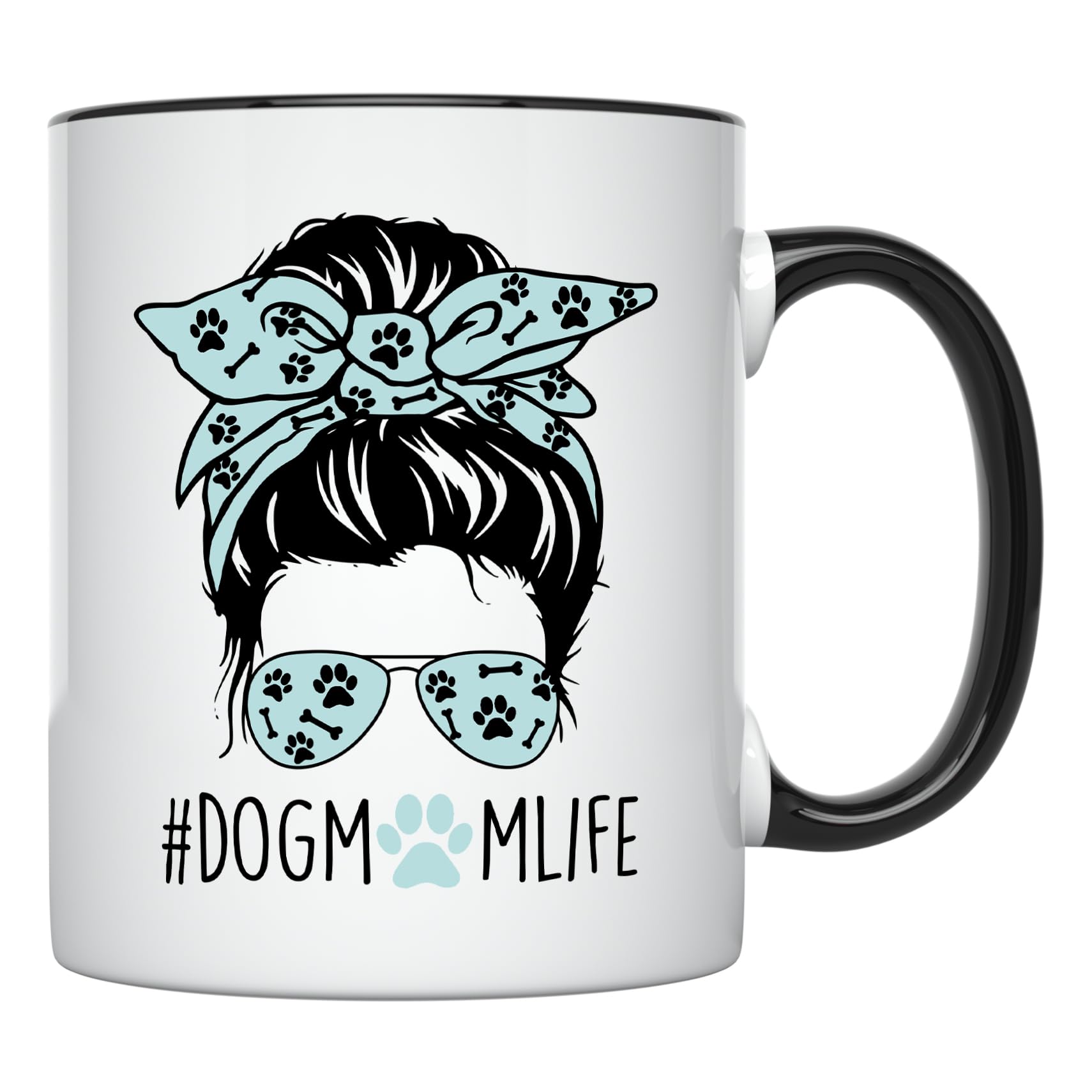 YouNique Designs 11oz Dog Mom Coffee Mug - Best Dog Lover Gift for Women, Black Handle - Perfect for Morning Coffee, Tea, or Office Use