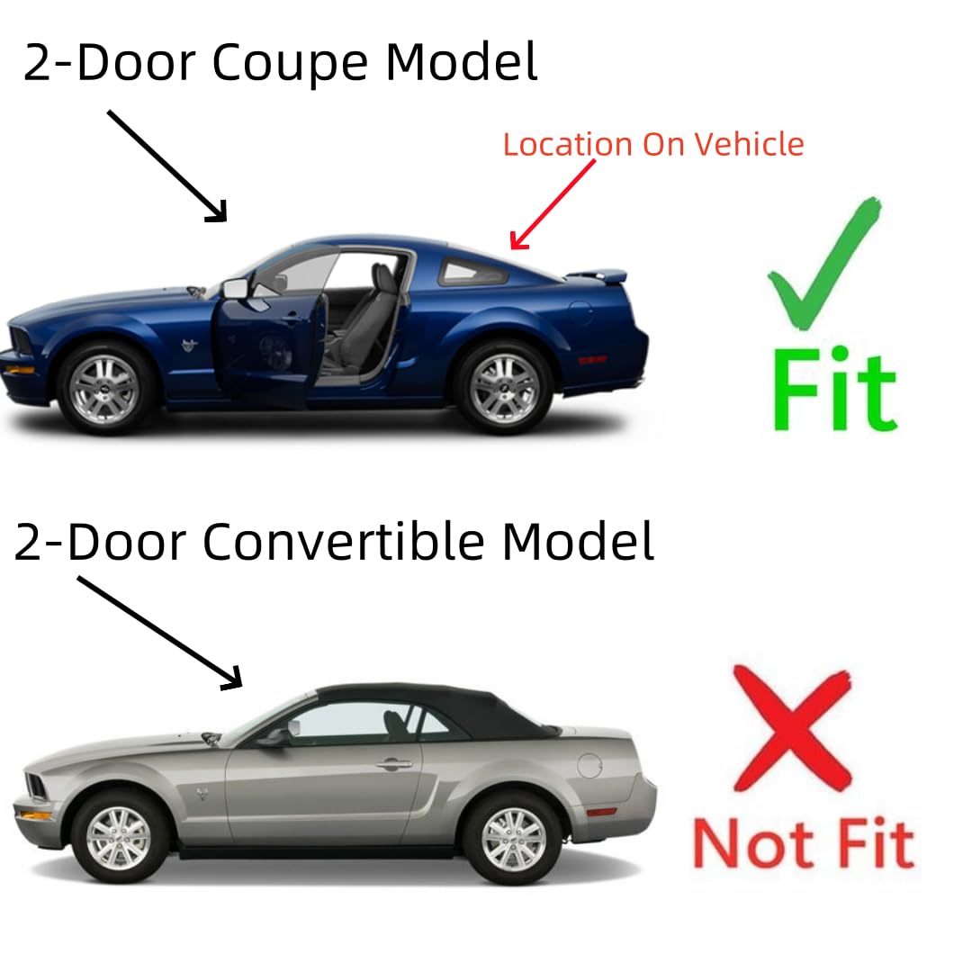 Heated Rear Window Glass Replacement for Ford Mustang 2005-2010 2-Door Coupe - Defroster Back Glass - Perfect for Winter Driving & Defrosting