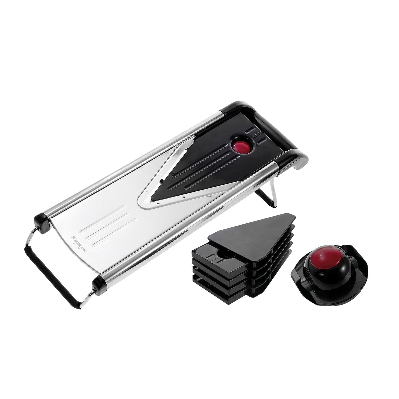 Westmark 11302260 5-in-1 Stainless Steel V Blade Mandoline Slicer - Professional Vegetable & Fruit Slicer for Perfect Julienne, Waffle & Straight Cuts - Ideal for Kitchen, Salad Prep & Healthy Cooking