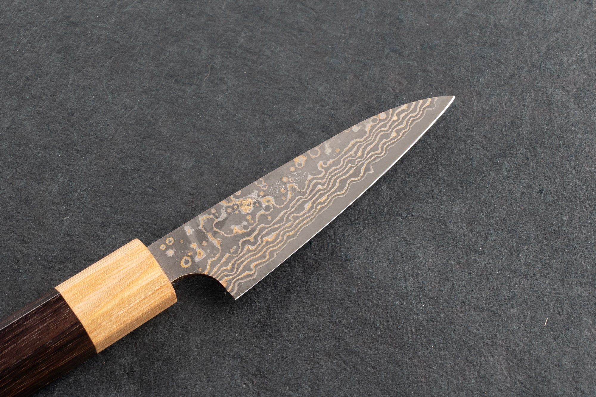 Takeshi Saji VG10W Shinchu Damascus Wa Petty Knife 90mm - Premium Japanese Kitchen Knife for Slicing, Peeling & Precision Cutting - Perfect for Chefs & Home Cooks