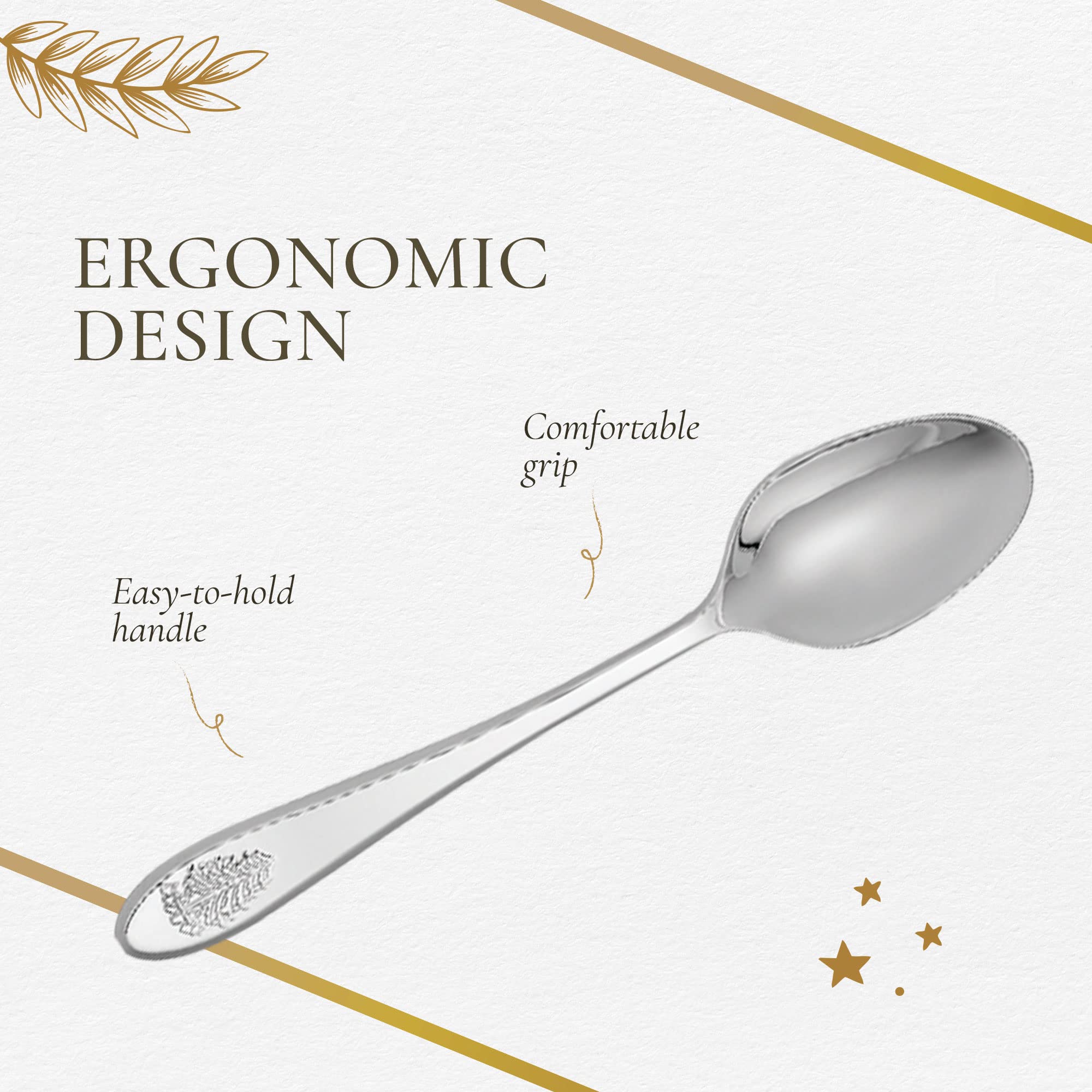 Spode Christmas Tree Cocktail Spoons - 6-Piece Festive Flatware Set - 18/10 Stainless Steel Dessert Spoons for Holiday Parties, Perfect for Custards, Puddings, Cakes & Christmas Treats - Dishwasher Safe - Ideal for Holiday Entertaining & Gift Giving